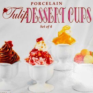 Dean Jacobs Porcelain Tulip Dessert Cups Set of 4